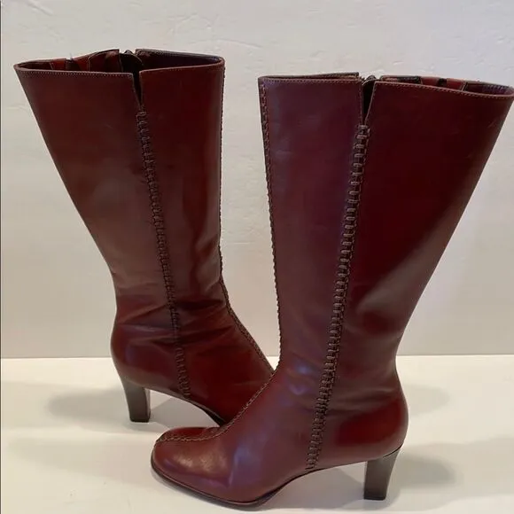 Women's Brown Leather Knee-High Boots