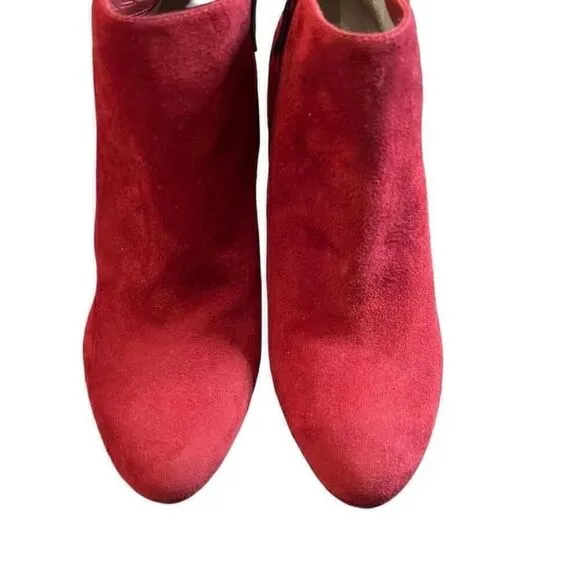 Women's Via Spiga Red Suede Ankle Boots Size 6M