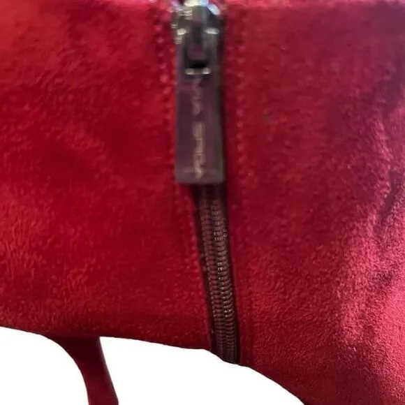 Women's Via Spiga Red Suede Ankle Boots Size 6M