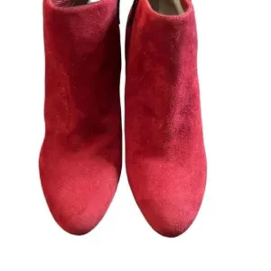 Women's Via Spiga Red Suede Ankle Boots Size 6M