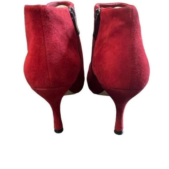 Women's Via Spiga Red Suede Ankle Boots Size 6M
