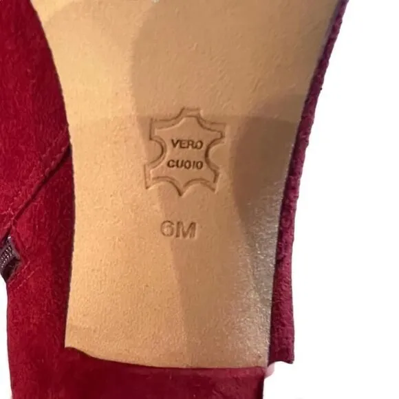 Women's Via Spiga Red Suede Ankle Boots Size 6M