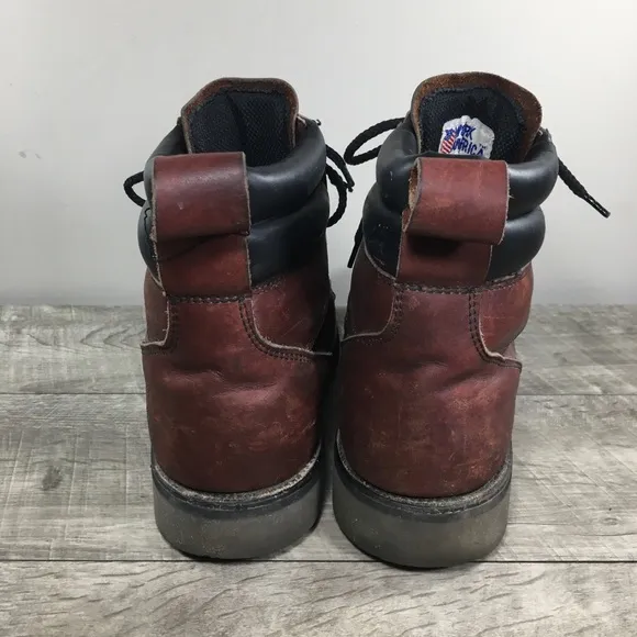 Work America Mens Soft Moc Toe Hunting Sport Brown Leather Boots Made in USA 9