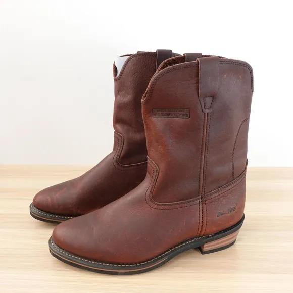 Work Brown Western Boots Mens 12 ADTEC Oil Leather Water Goodyear Chestnut Red