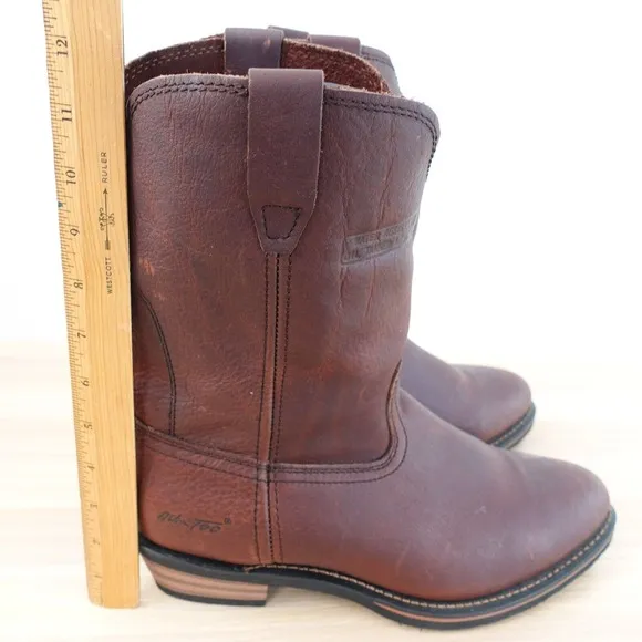 Work Brown Western Boots Mens 12 ADTEC Oil Leather Water Goodyear Chestnut Red