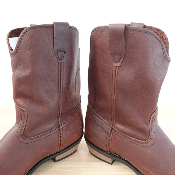 Work Brown Western Boots Mens 12 ADTEC Oil Leather Water Goodyear Chestnut Red