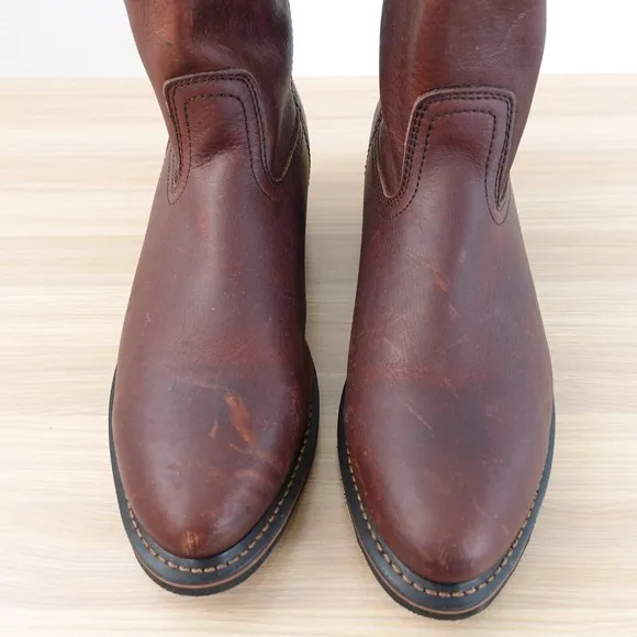 Work Brown Western Boots Mens 12 ADTEC Oil Leather Water Goodyear Chestnut Red
