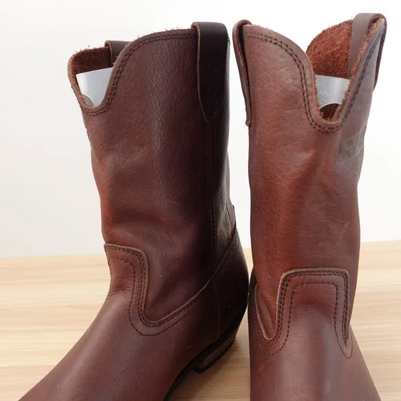 Work Brown Western Boots Mens 12 ADTEC Oil Leather Water Goodyear Chestnut Red