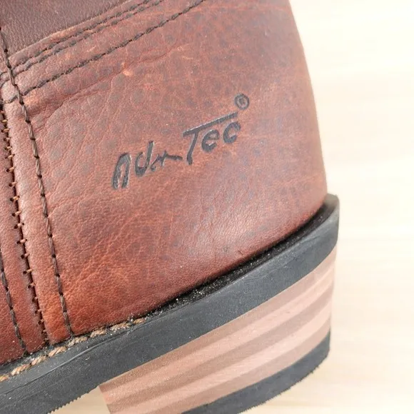 Work Brown Western Boots Mens 12 ADTEC Oil Leather Water Goodyear Chestnut Red