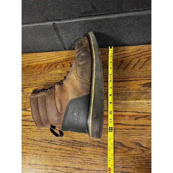 WORK N SPORT Brown Leather Steel Toe Wedge Work Boots Men’s 12