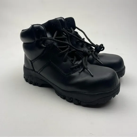 WORX by RED WING 6513 Black Leather Safety Steal Toe EH Work Boots Size 7
