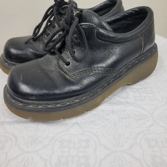 Y2K DR MARTENS Chunky Platform Black Leather Oxford Creepers 2B98 Shoes Sz 7