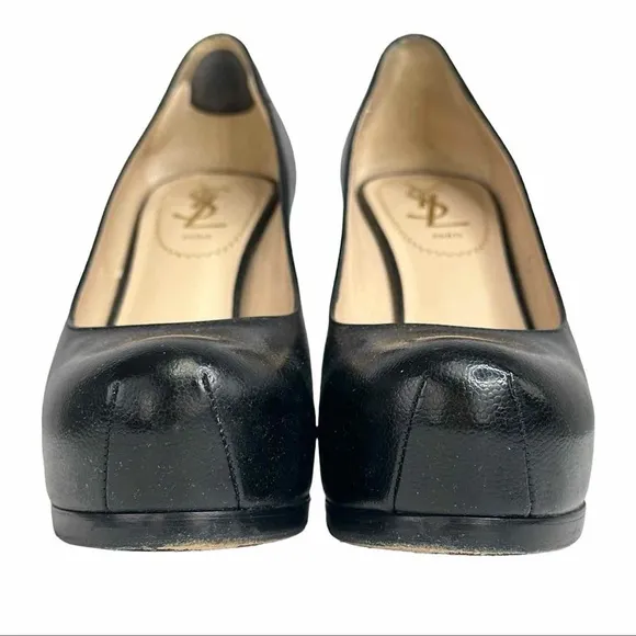 YSL Black Leather Platform Pump