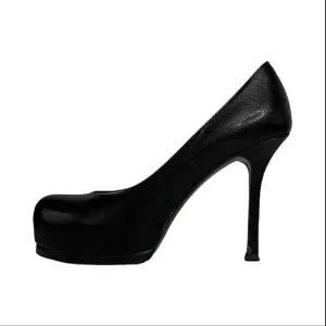 YSL Black Leather Platform Pump