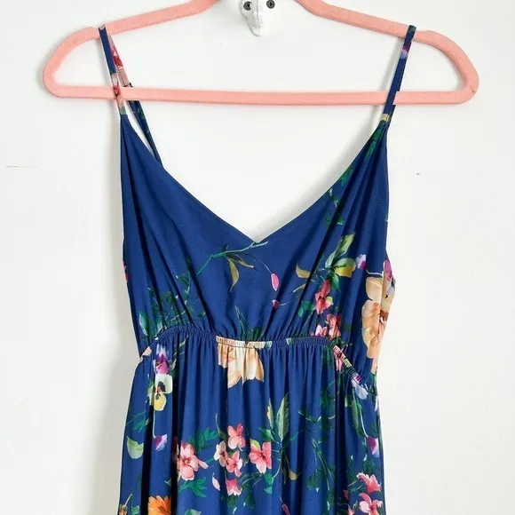 Yumi Kim Blue Darling Floral Tiered Maxi Dress sz Small
