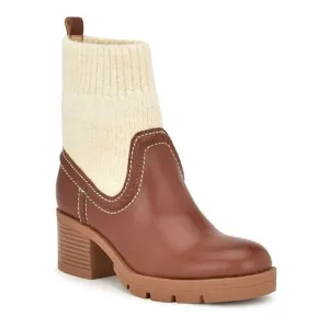 (Z3) NINE WEST Popit casual ankle boots, leather and sock, size 9M