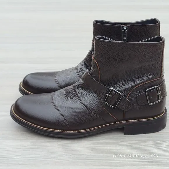 Zanzara Mens Brown Howsen Engineer Casual Ankle Boots US 11 EU 44.5