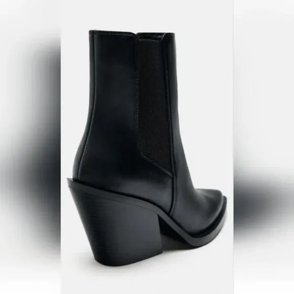 ZARA HEELED COWBOY ANKLE BOOTS