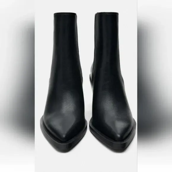 ZARA HEELED COWBOY ANKLE BOOTS