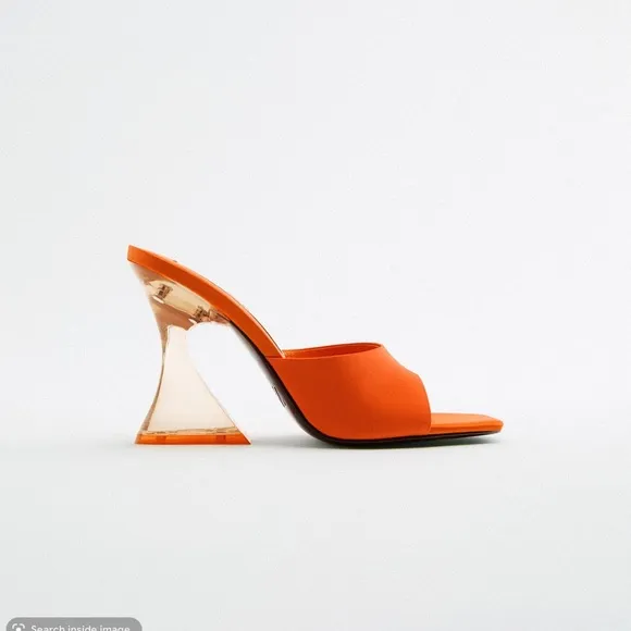 ZARA HEELED SANDALS ORANGE