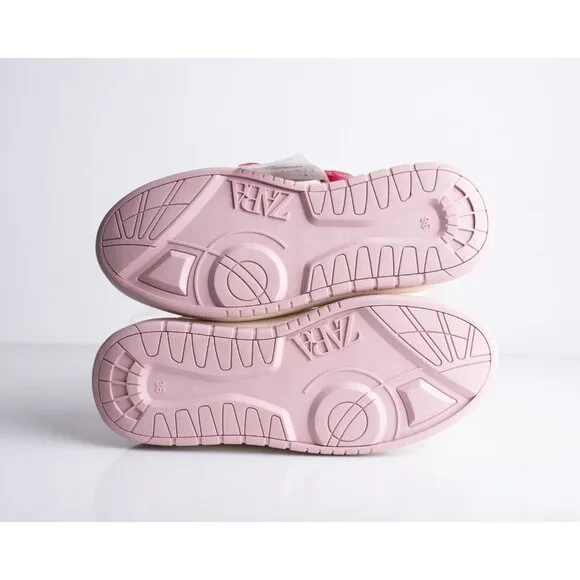 Zara Kids Girls Barbie Sneakers White Pink Barbiecore US 4 EU 36 3464/330 NWT