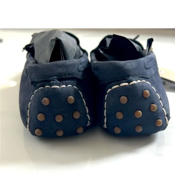 ZARA Kids Navy Suede Leather Loafers with Tassels sz EUR 38 US 6 or 6.5