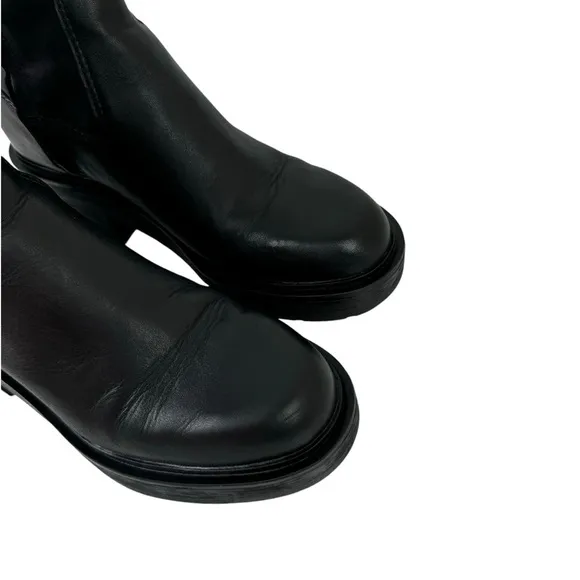 Zara Leather Ankle Platform Combat Boots Chunky Sole 1124/010 Women's Size 41