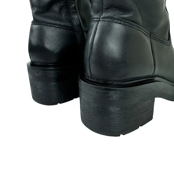 Zara Leather Ankle Platform Combat Boots Chunky Sole 1124/010 Women's Size 41