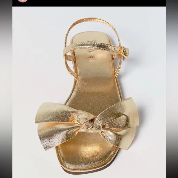 Zara leather bow sandals