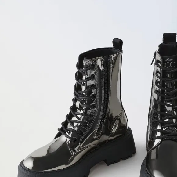 ZARA MIRRORED MICKEY MOUSE O DISNEY ANKLE BOOTS
