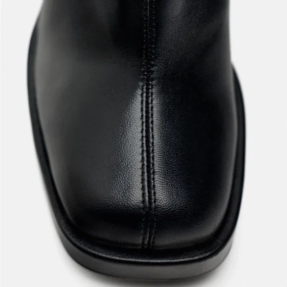 ZARA PLATFORM LEATHER HEELED ANKLE BOOTS