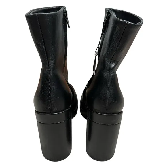 ZARA PLATFORM LEATHER HEELED ANKLE BOOTS