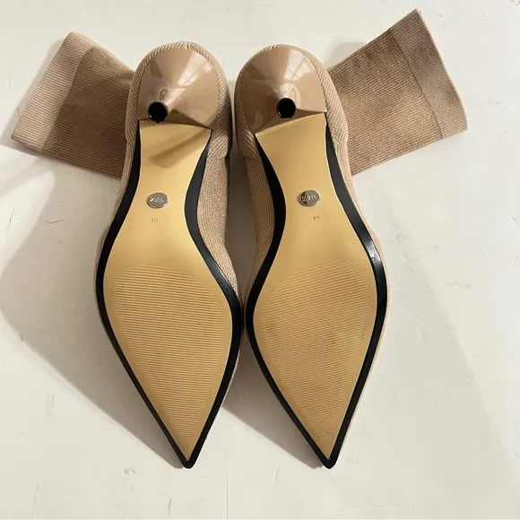 Zara STRETCH FABRIC HEELED SOCK ANKLE BOOTS Size 8
