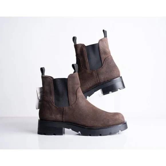 Zara Womens Suede Pull On Platform Ankle Boots Brown US 9 EU 40 1120/310 NWD