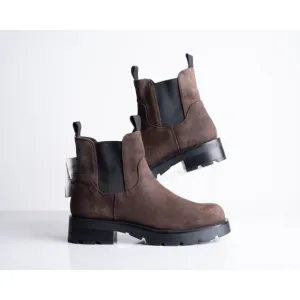 Zara Womens Suede Pull On Platform Ankle Boots Brown US 9 EU 40 1120/310 NWD