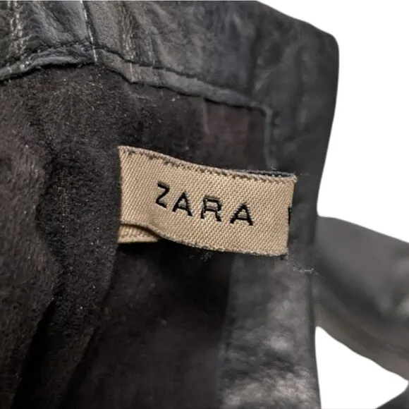 ZARA WOMAN Leather Studded Engineer Moto Boots 41