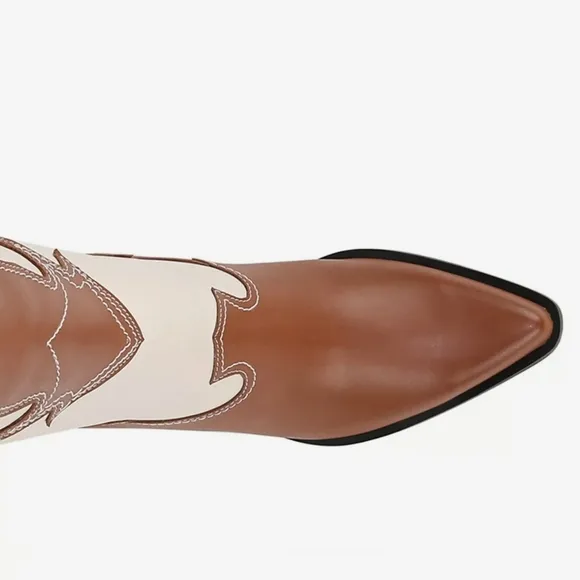 Zodiac Womens Dawson Western Tall Cowboy Pull-on Boots in Brown &amp; Cream