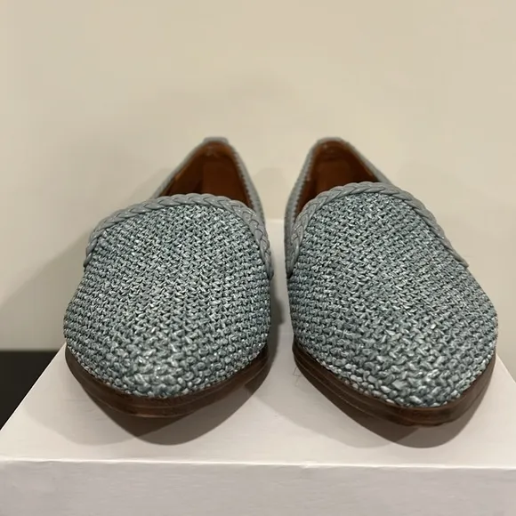 Zodiac Woven Hill Loafers Blue Raffia Size 7 NWOT