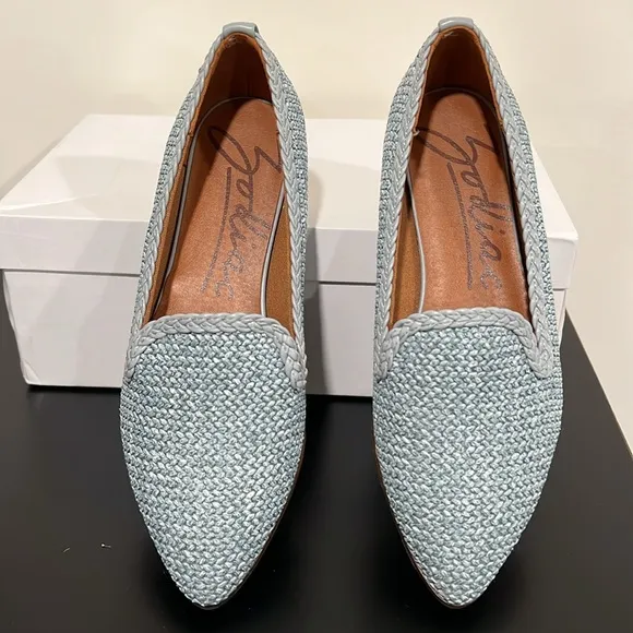 Zodiac Woven Hill Loafers Blue Raffia Size 7 NWOT