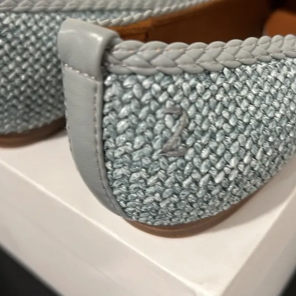 Zodiac Woven Hill Loafers Blue Raffia Size 7 NWOT